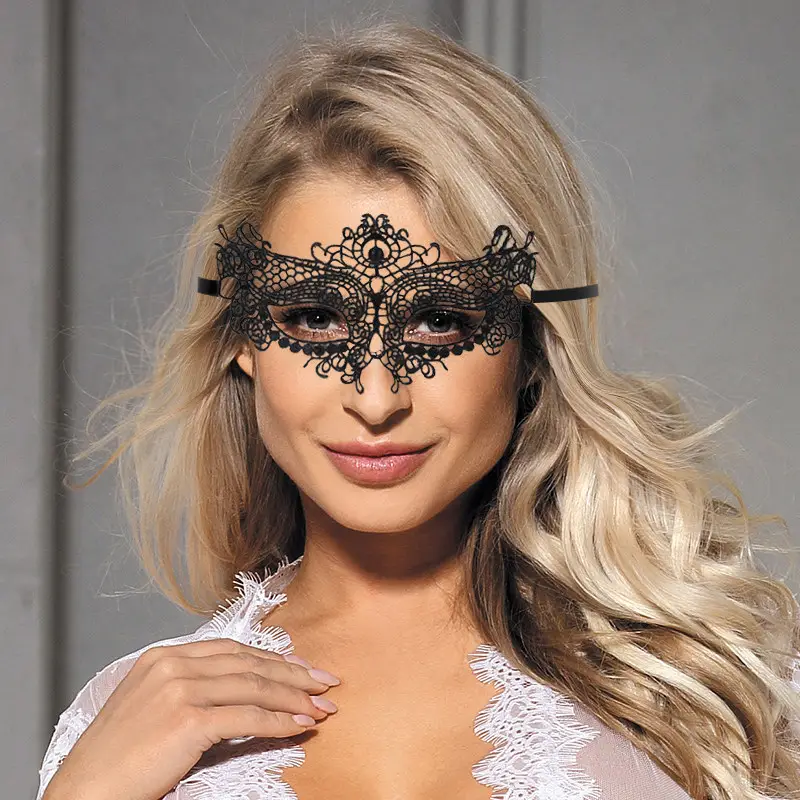 Black Lace Eye Mask for Women Party Prom Use - Image 2