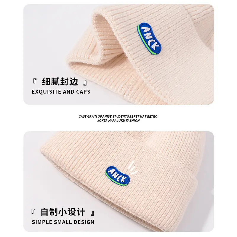 Men Wool Knitted Beanie Grey Winter Warm - Image 24