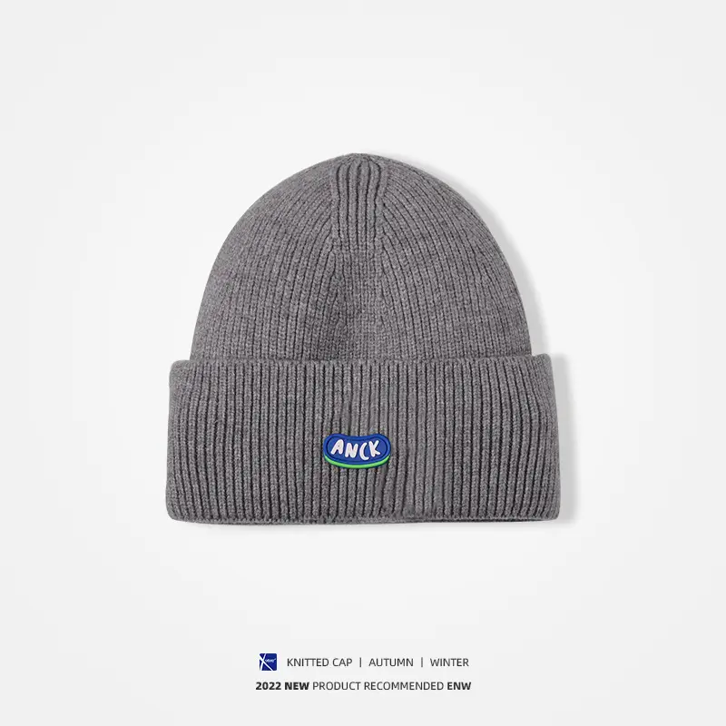 Men Wool Knitted Beanie Grey Winter Warm - Image 10