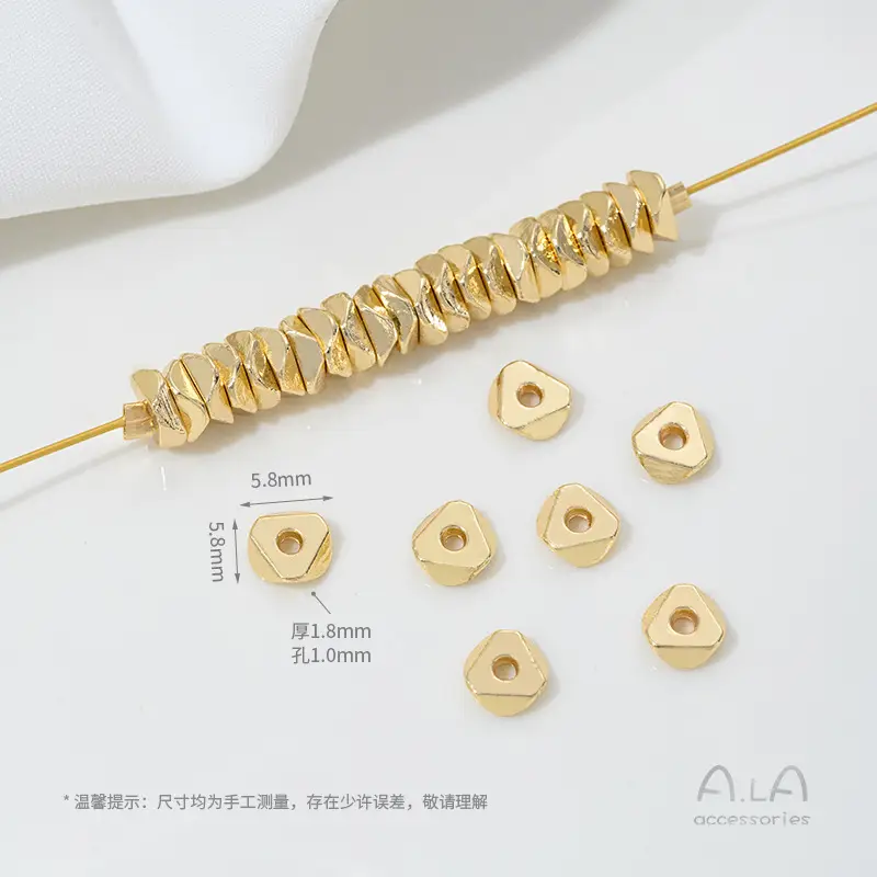 Copper Plated Cut Beads 14K Real Gold 5.8mm - Image 2