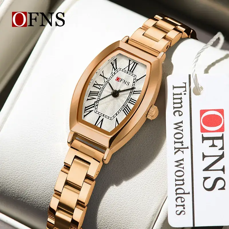 OFNS Women's Roman Scale Watch Stainless Steel Bar