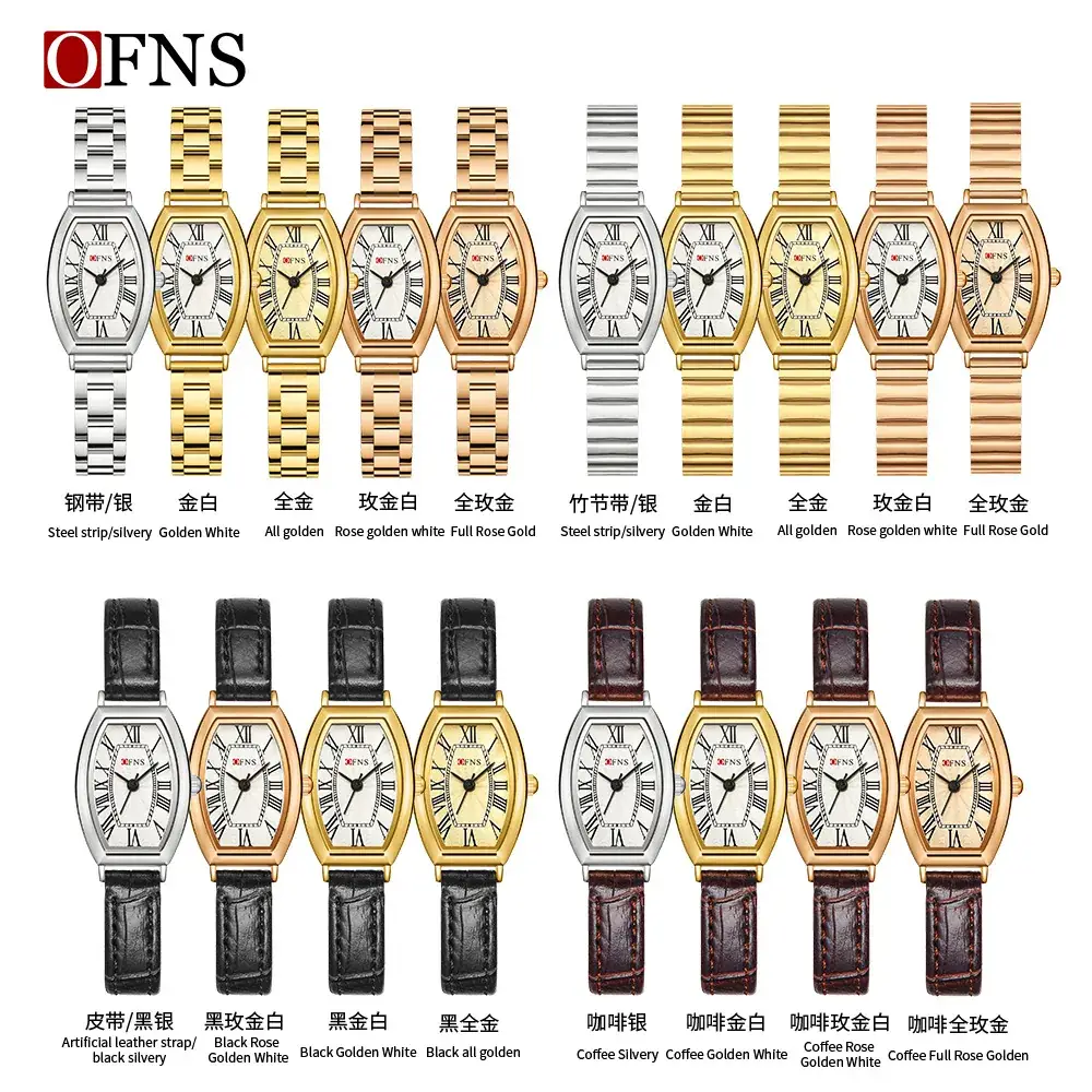 OFNS Women's Roman Scale Watch Stainless Steel Bar