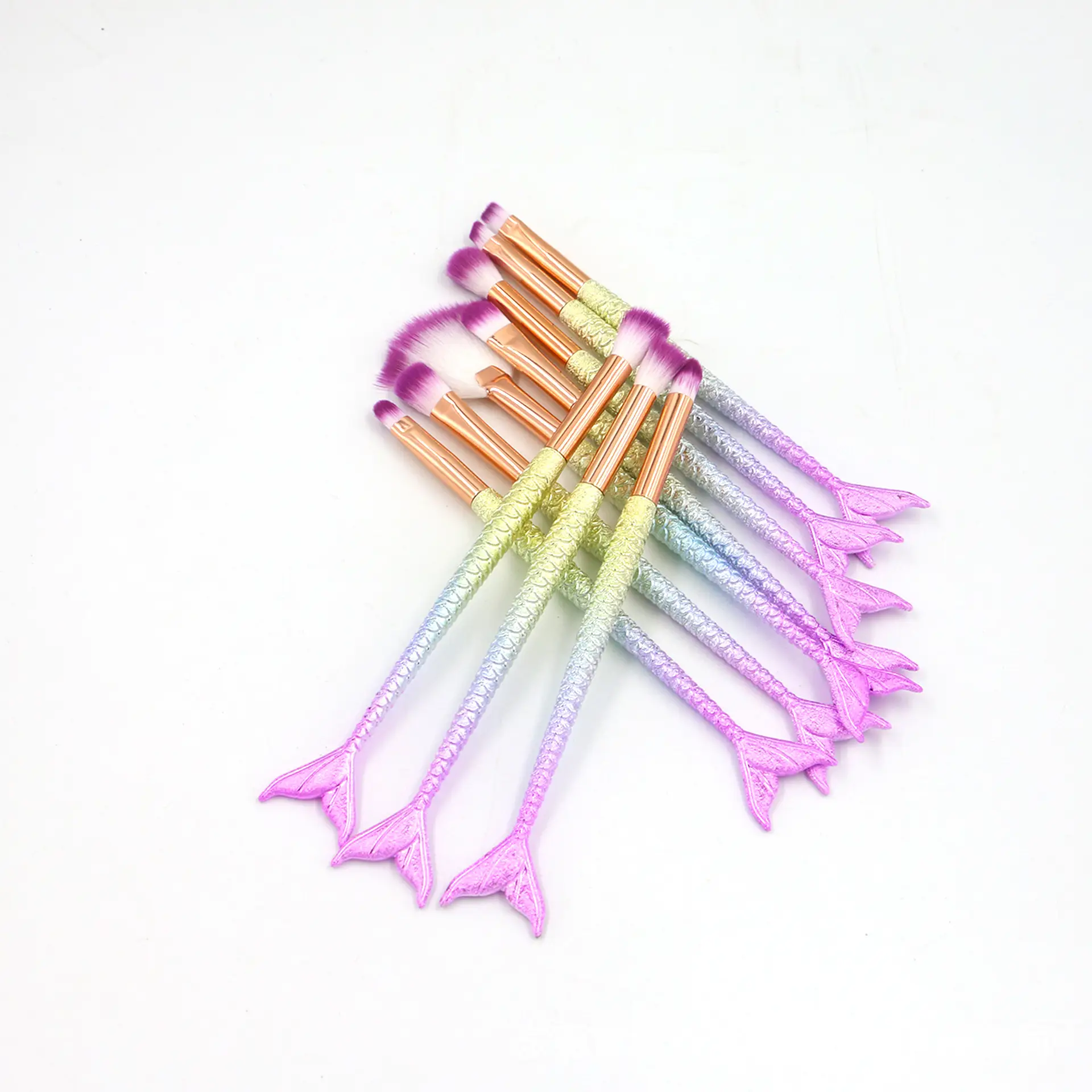 New Mermaid 10 Fishtail Eye Makeup Brushes Set — feature 11