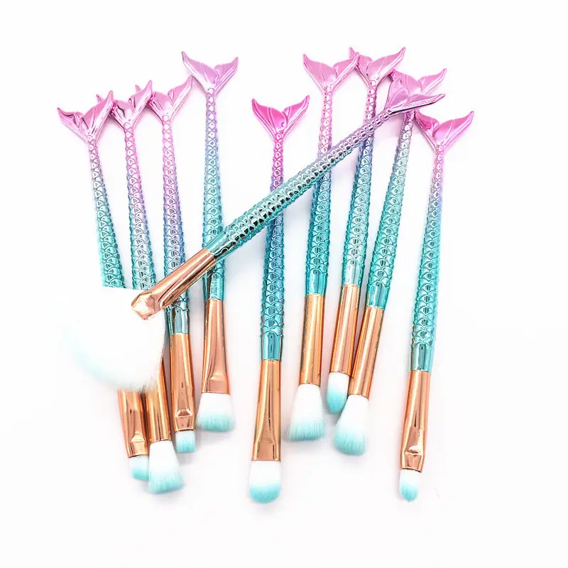 New Mermaid 10 Fishtail Eye Makeup Brushes Set — feature 14