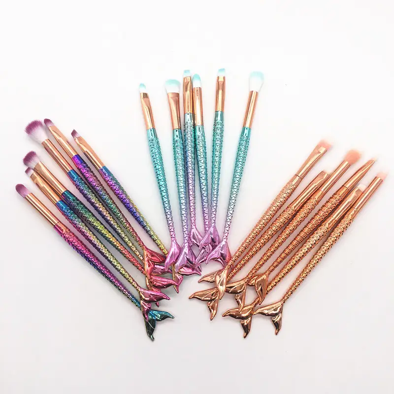 New Mermaid 10 Fishtail Eye Makeup Brushes Set — feature 15