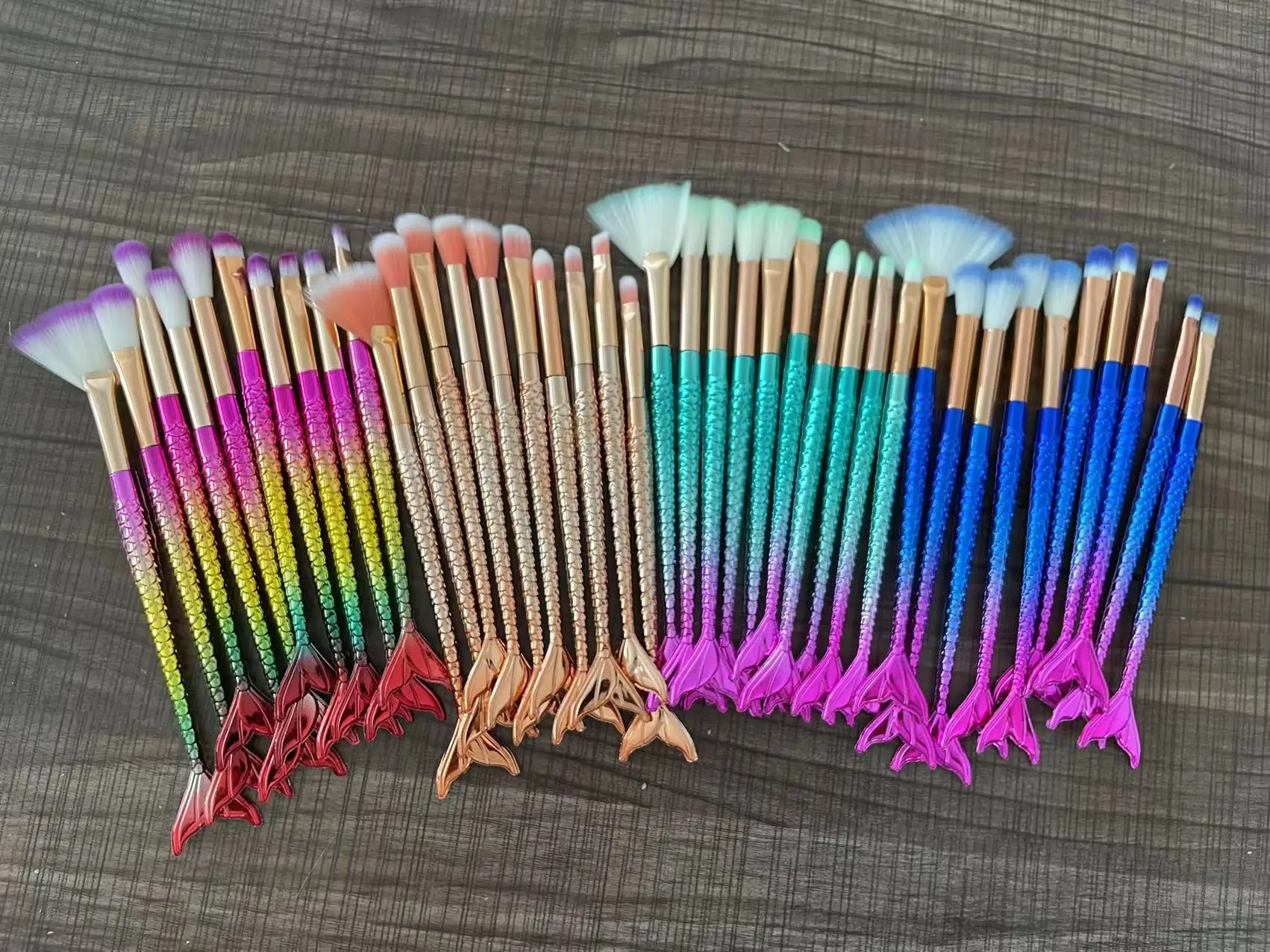 New Mermaid 10 Fishtail Eye Makeup Brushes Set — feature 21
