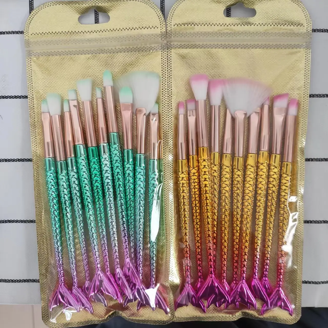 New Mermaid 10 Fishtail Eye Makeup Brushes Set — feature 23