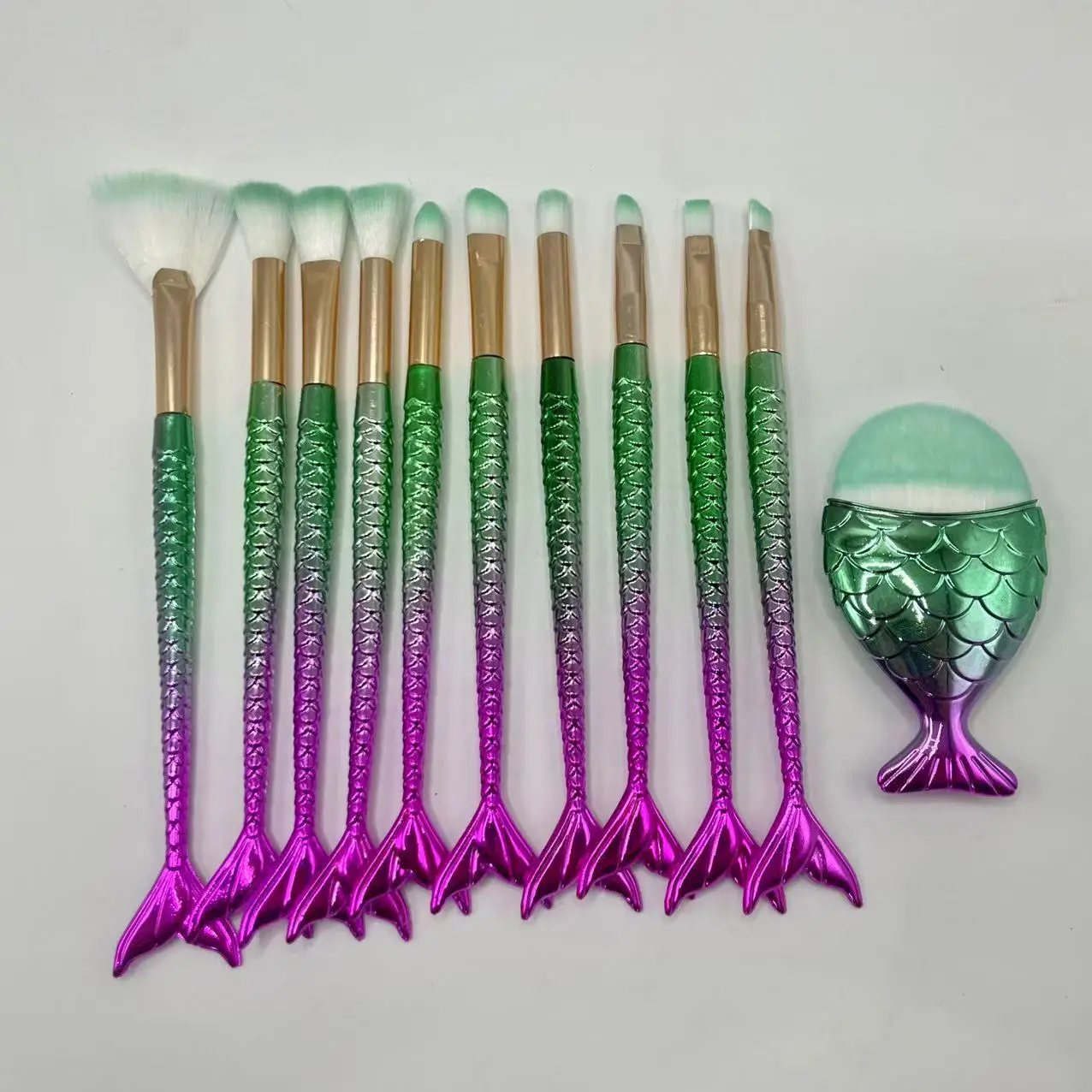 New Mermaid 10 Fishtail Eye Makeup Brushes Set — feature 27