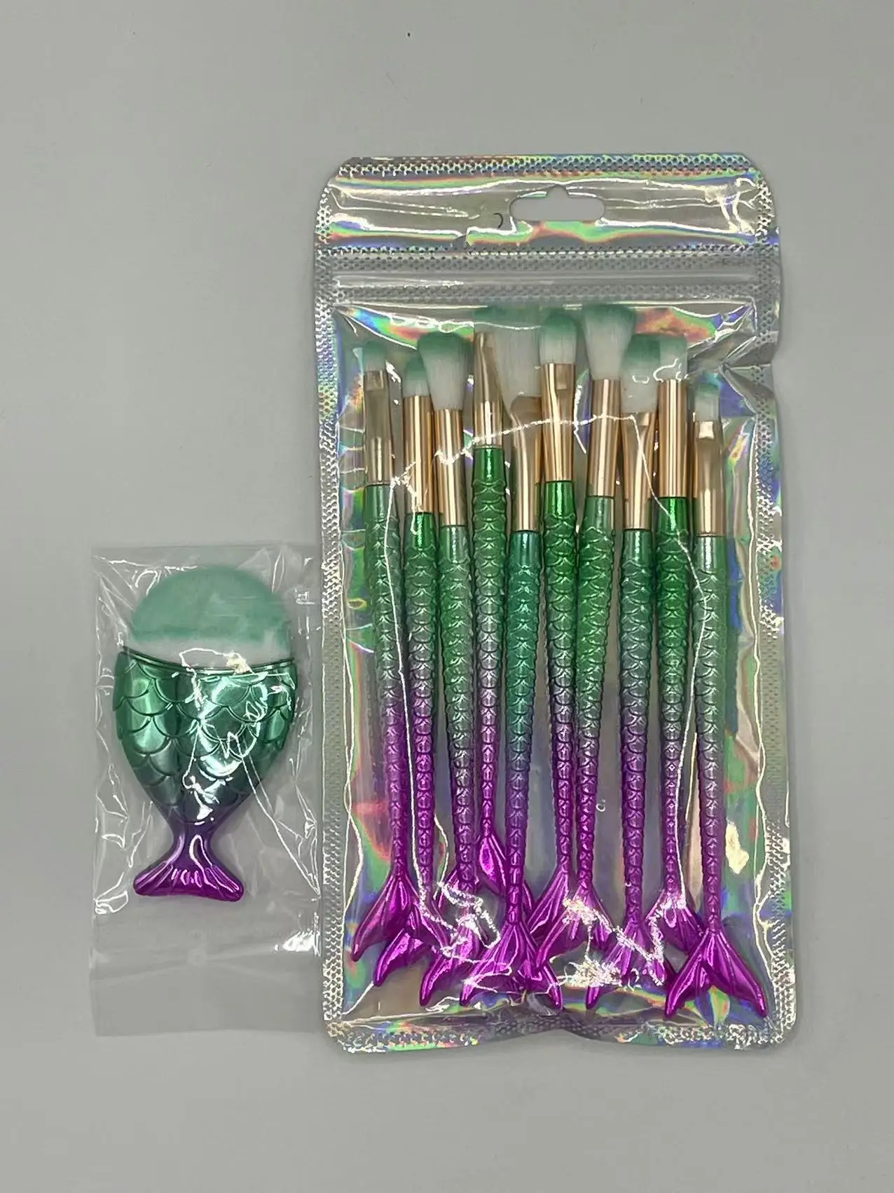 New Mermaid 10 Fishtail Eye Makeup Brushes Set — feature 28
