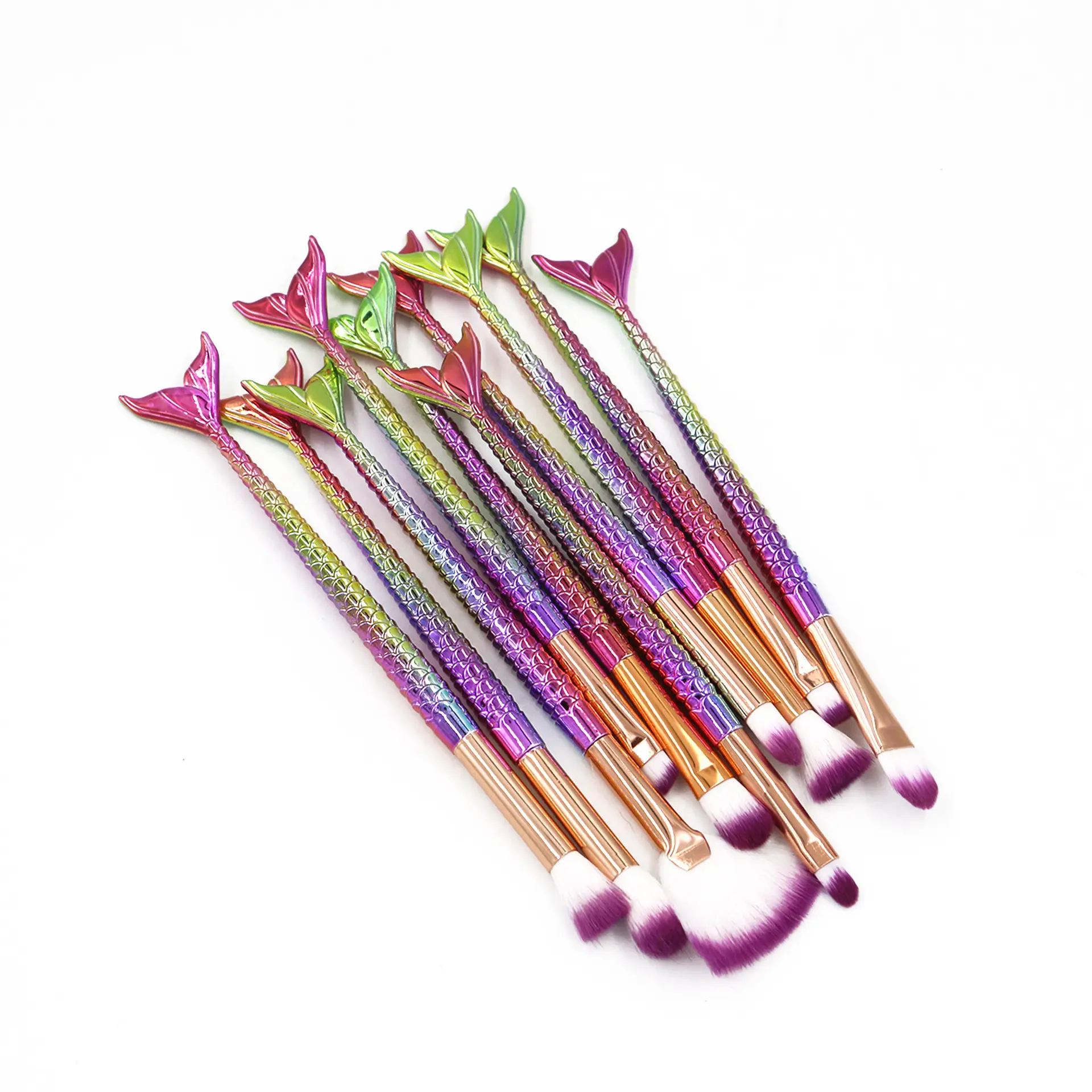 New Mermaid 10 Fishtail Eye Makeup Brushes Set — feature 5