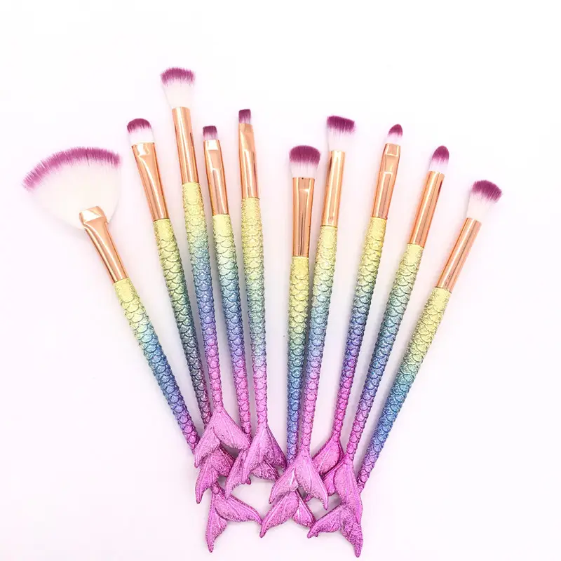 New Mermaid 10 Fishtail Eye Makeup Brushes Set — feature 7
