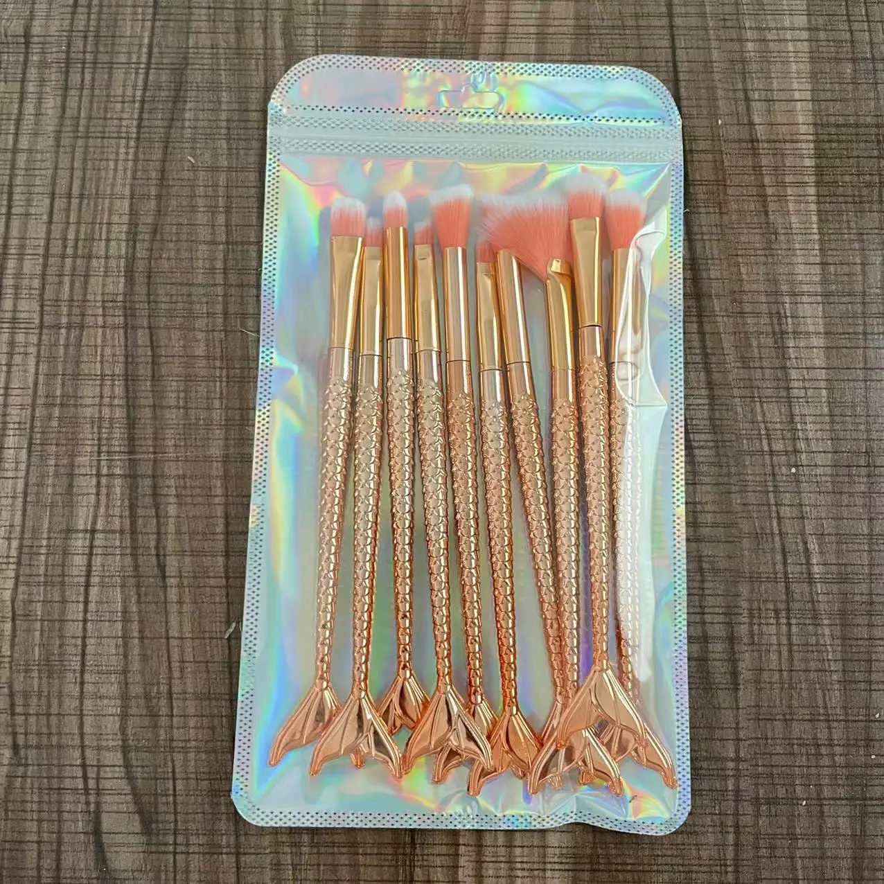 New Mermaid 10 Fishtail Eye Makeup Brushes Set - Image 5