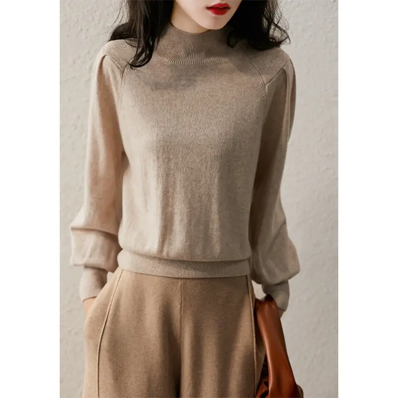 Women Black Knit Sweatshirt with Long Sleeve & High Waist - Image 5