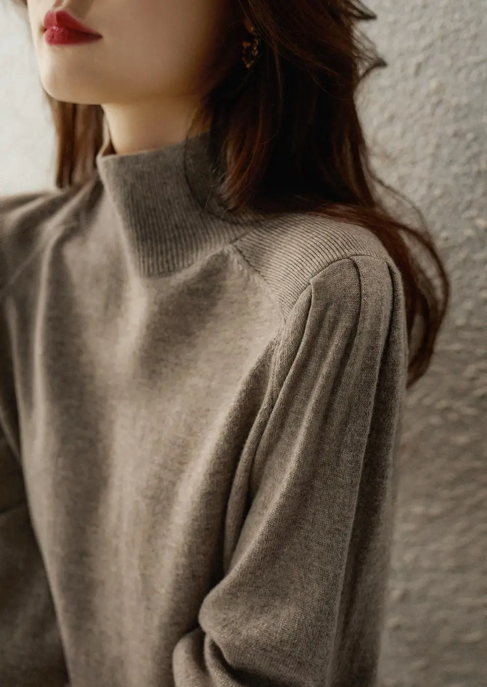 Women Black Knit Sweatshirt with Long Sleeve & High Waist — feature 1