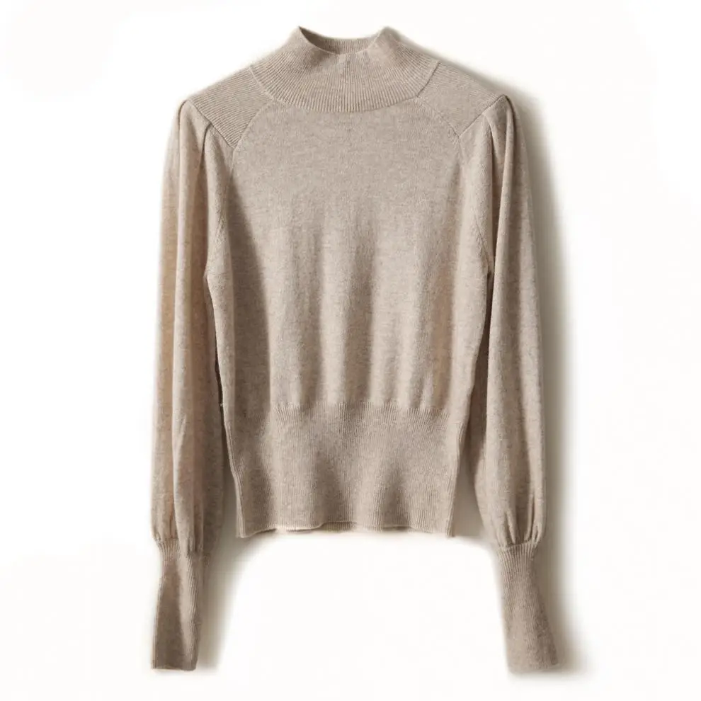 Women Black Knit Sweatshirt with Long Sleeve & High Waist — feature 14