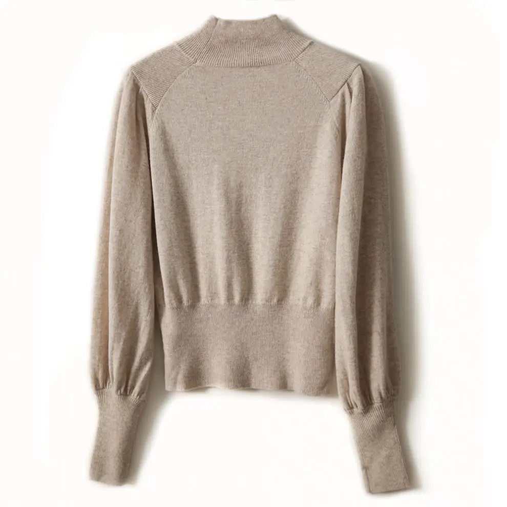 Women Black Knit Sweatshirt with Long Sleeve & High Waist — feature 20