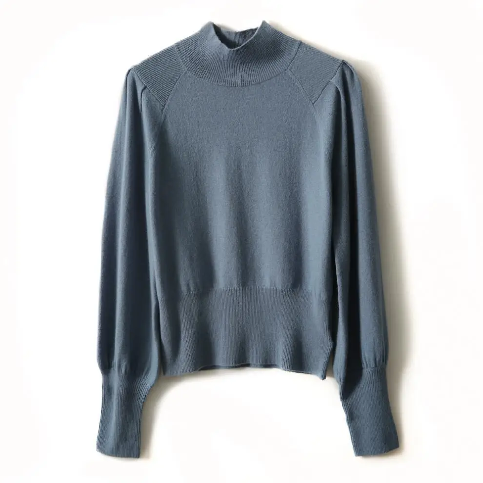 Women Black Knit Sweatshirt with Long Sleeve & High Waist — feature 22