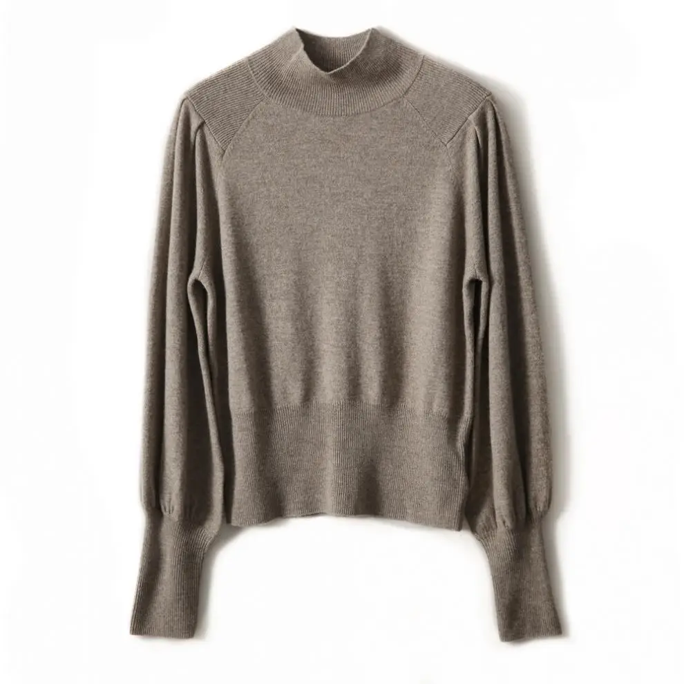 Women Black Knit Sweatshirt with Long Sleeve & High Waist — feature 26