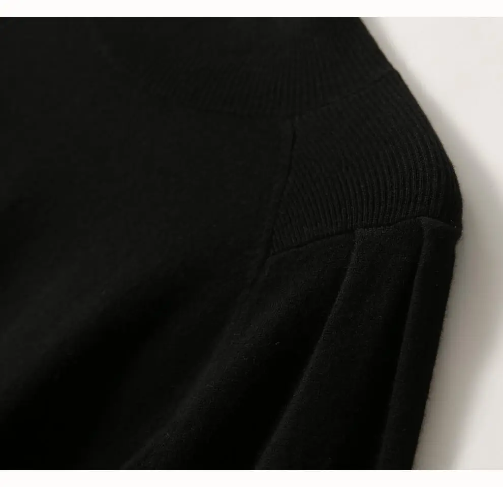 Women Black Knit Sweatshirt with Long Sleeve & High Waist — feature 31