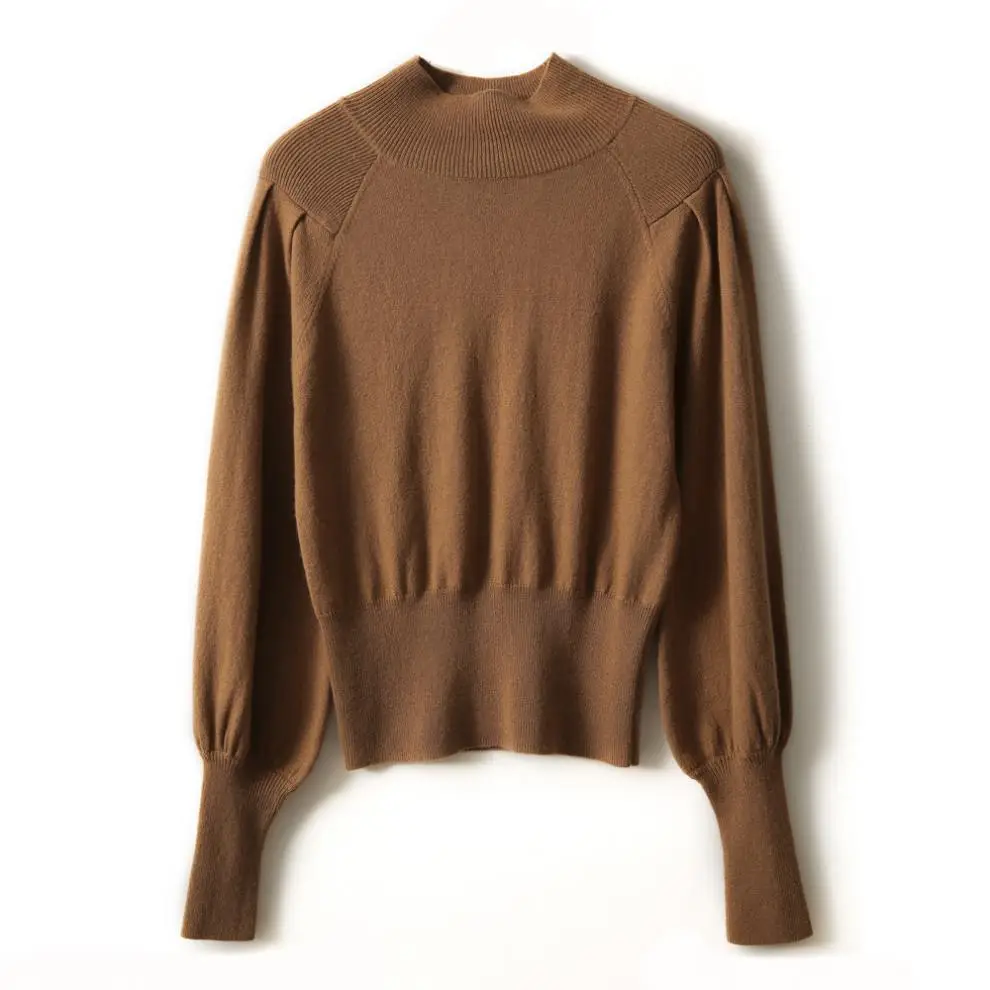 Women Black Knit Sweatshirt with Long Sleeve & High Waist — feature 41