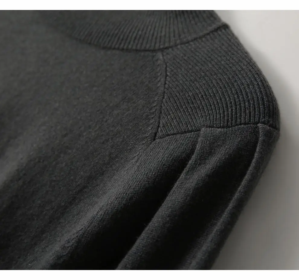 Women Black Knit Sweatshirt with Long Sleeve & High Waist — feature 45