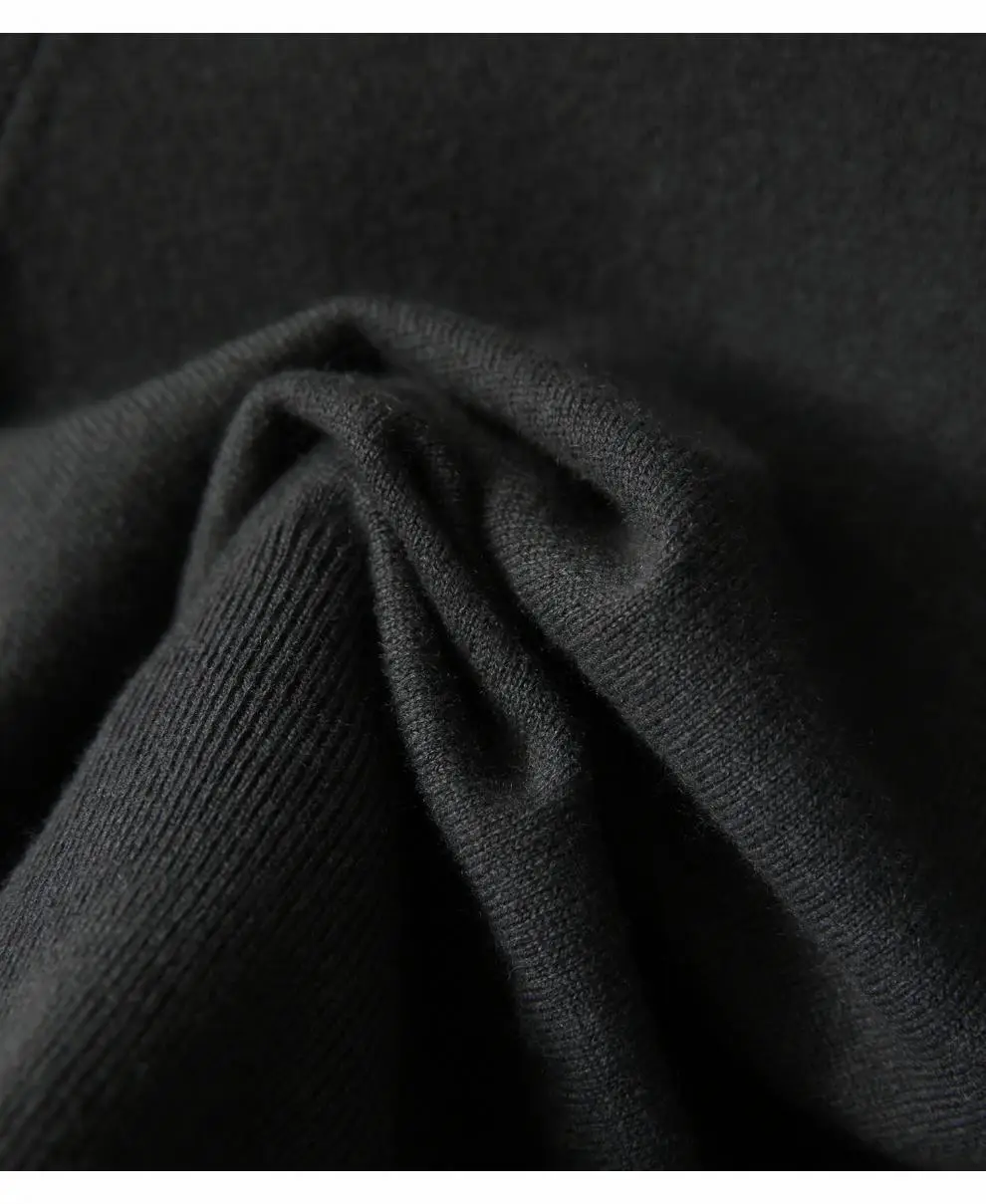 Women Black Knit Sweatshirt with Long Sleeve & High Waist — feature 46