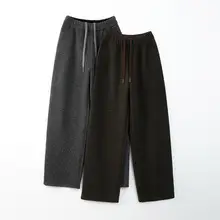 Gray Flared Women's Checkered Pants with Split Hem — feature 2