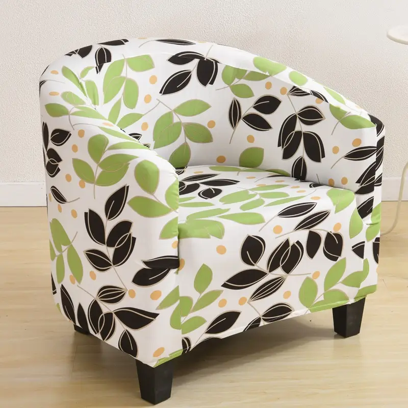 Stretch Printed Leaf Chair Cover for Sofa - Image 20