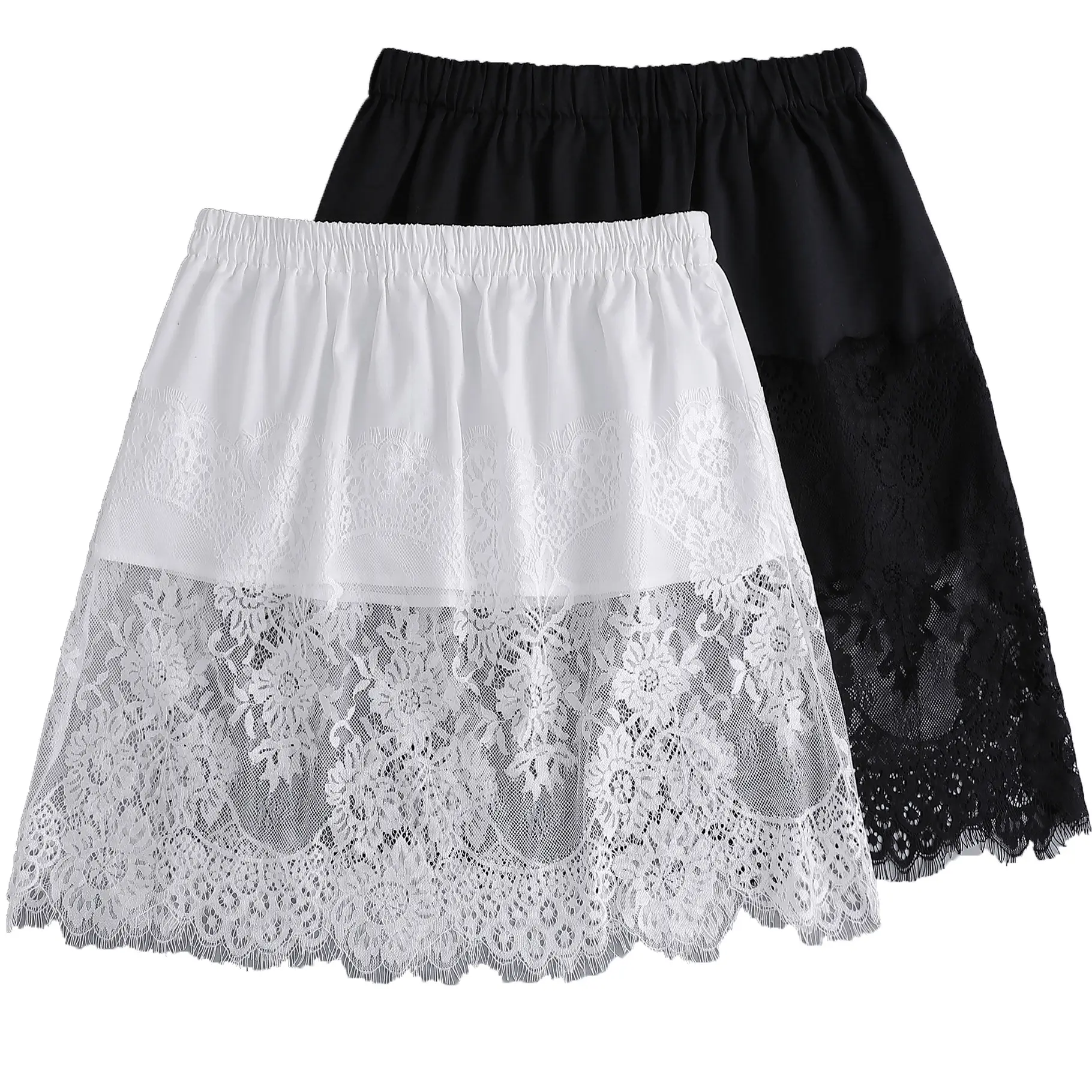 2022 Spring Sweater Set White Black Lace Bottom Large - Image 7