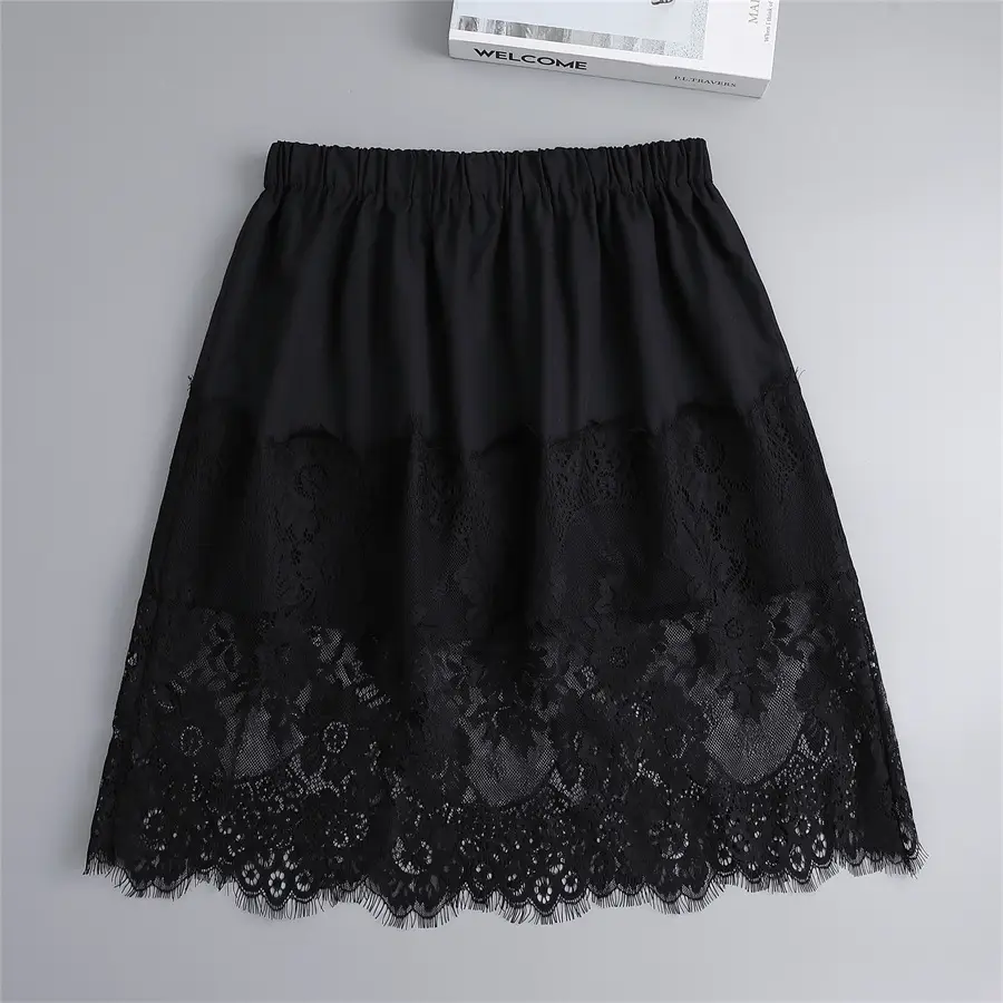 2022 Spring Sweater Set White Black Lace Bottom Large — feature 10