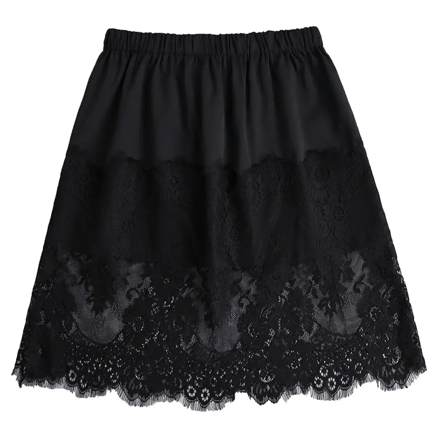 2022 Spring Sweater Set White Black Lace Bottom Large — feature 27