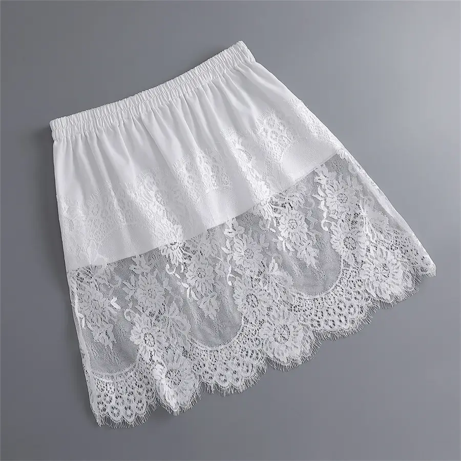2022 Spring Sweater Set White Black Lace Bottom Large — feature 7