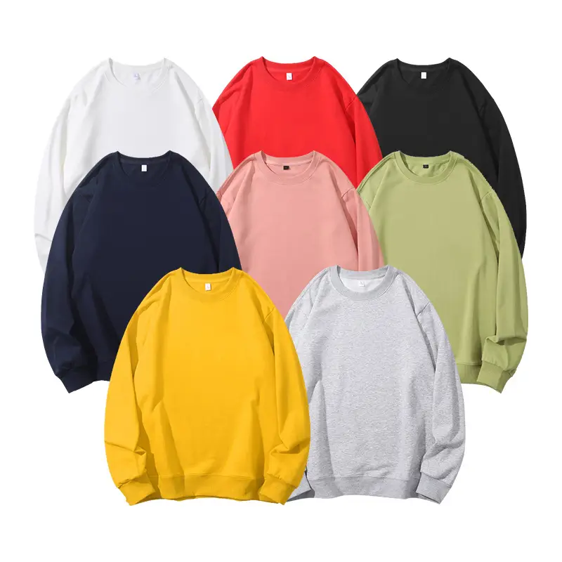 280g Cotton Terry Sweatshirt Navy Round Neck