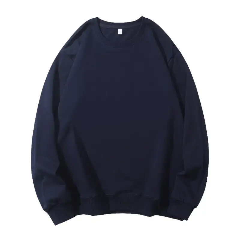 280g Cotton Terry Sweatshirt Navy Round Neck