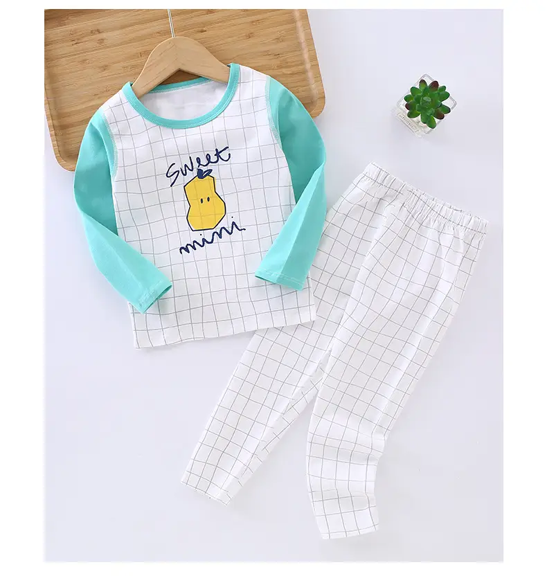 Boneless Kids Pajamas Set Yellow Striped Cotton Long Trousers — feature 13