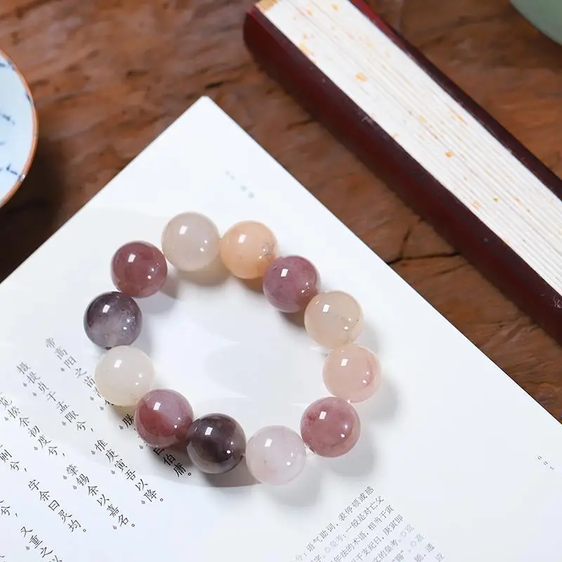 Natural Xinjiang Golden Silk Jade Violet Bead Bracelet for Men and Women — feature 3