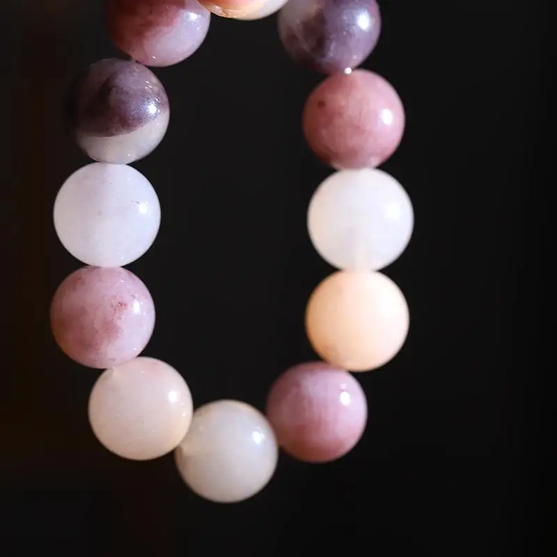 Natural Xinjiang Golden Silk Jade Violet Bead Bracelet for Men and Women — feature 7