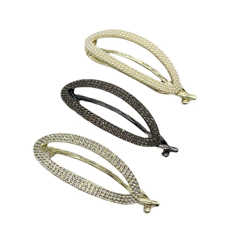 Rhinestone Metal Hairpin with Twist Clip and Frog Buckle - Image 8