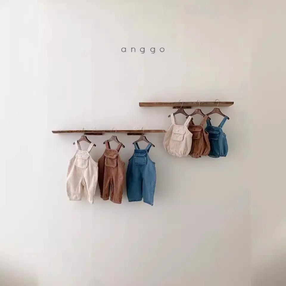 Korean Style Kids Cotton Shorts with Flap Pocket & Suspenders - Image 3