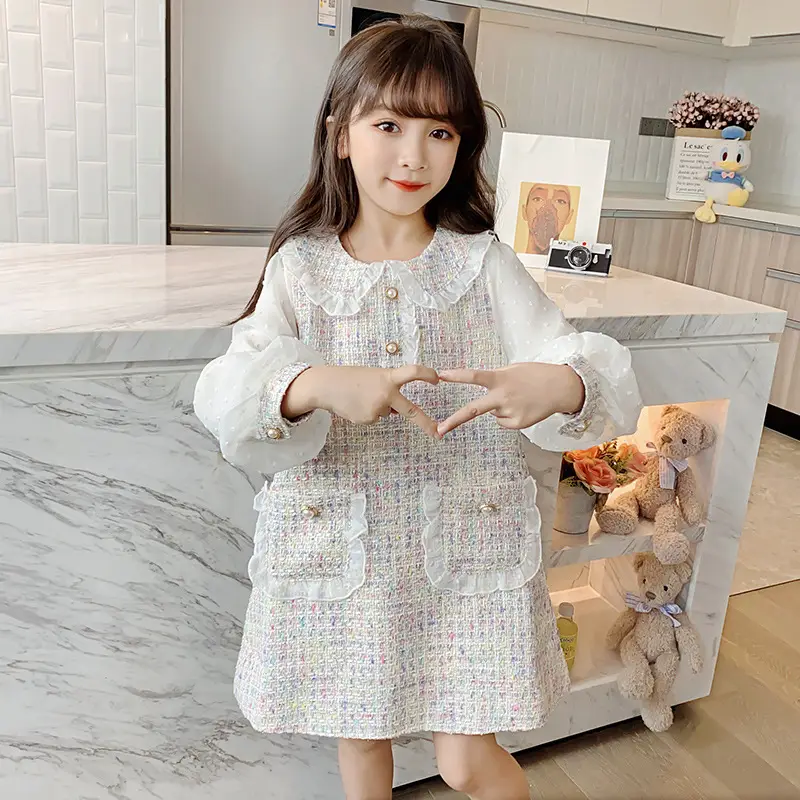 Girls' Cross-Border Skirts with Lace Collar & Chiffon Outerwear - Image 5