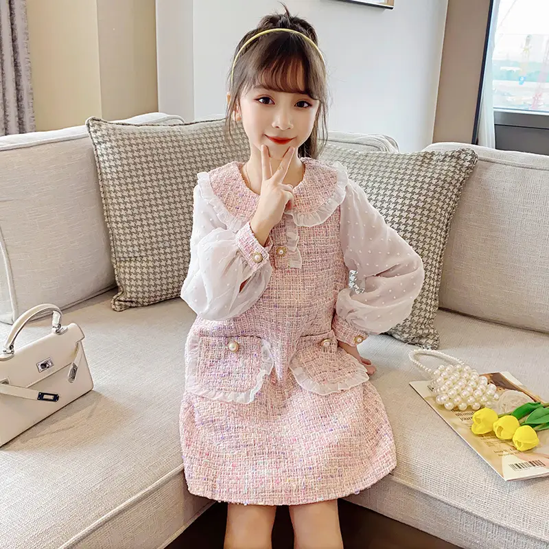 Girls' Cross-Border Skirts with Lace Collar & Chiffon Outerwear - Image 6