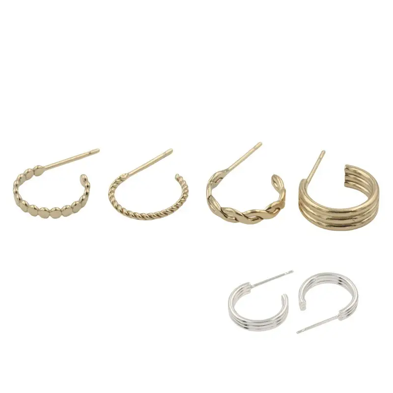 US 14K Gold Twist Semicircle Ear Rings - Image 6