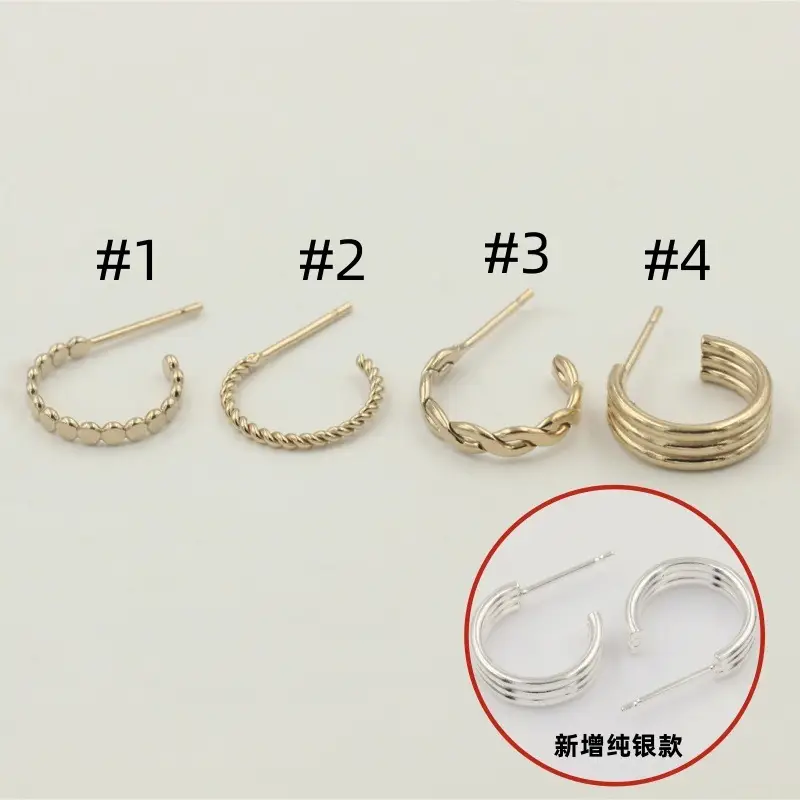 US 14K Gold Twist Semicircle Ear Rings — feature 1