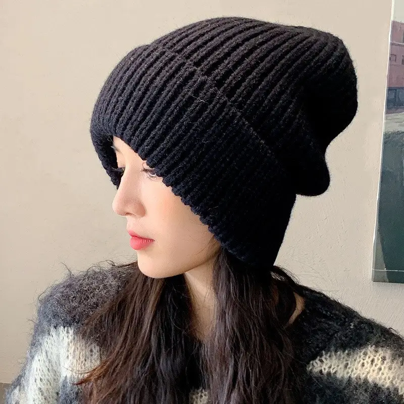 Women Korean-style Knitted Wool Hat Pink - Image 9