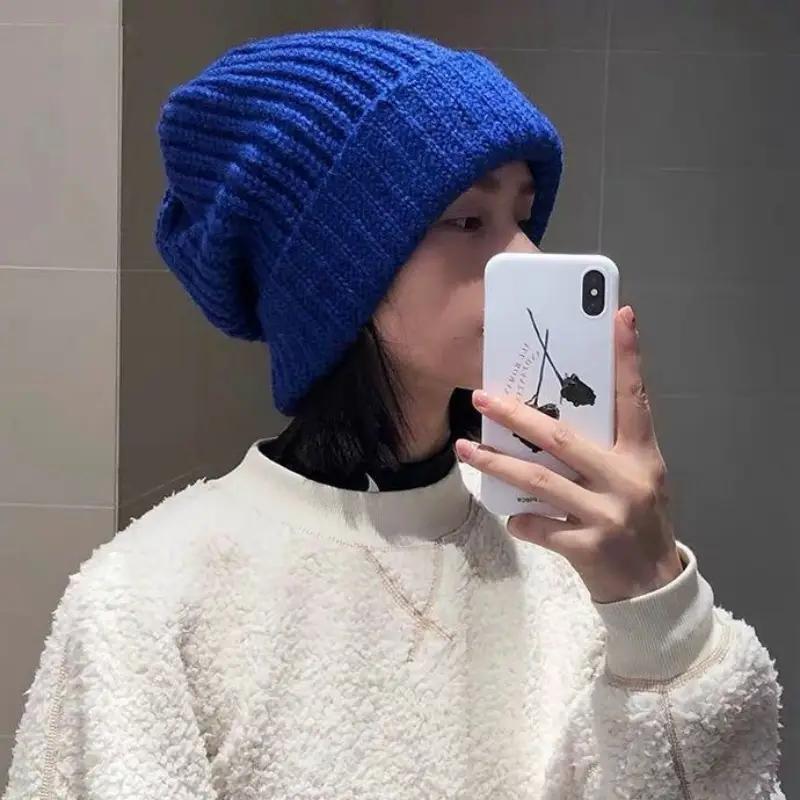 Women Korean-style Knitted Wool Hat Pink - Image 7