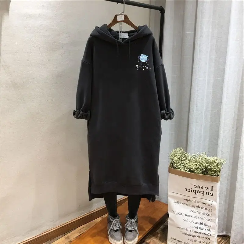Black Long Hooded Sweatshirt Women Extra Large 200kg — feature 3