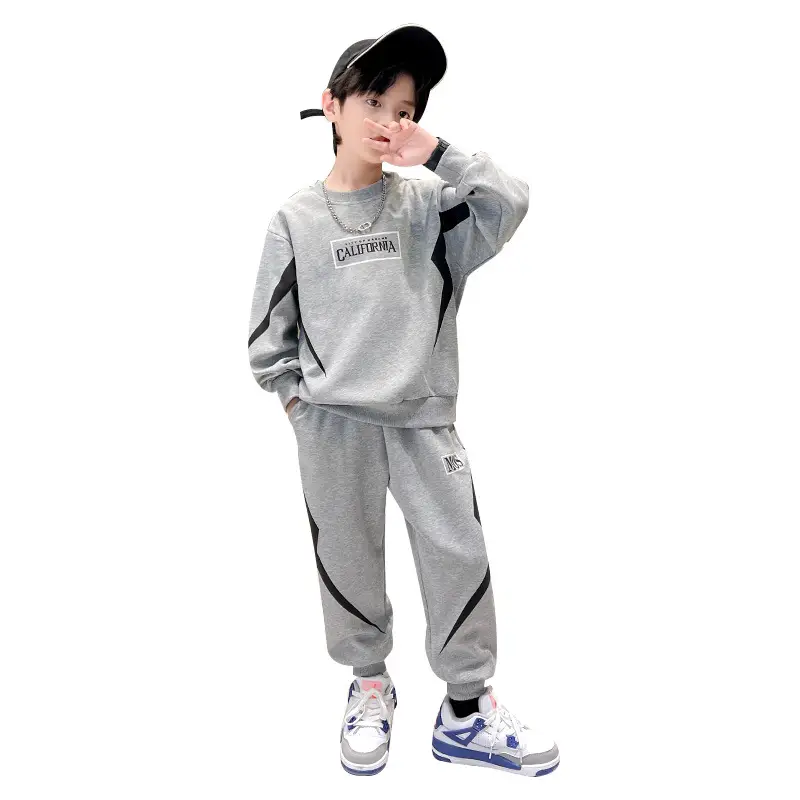 Douyin Boys Gray Sweatshirt Track Suit Medium Large - Image 5
