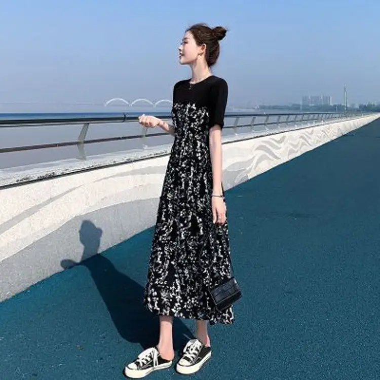 2025 Summer Floral Skirt Dress Women High Waist Slim Fit - Image 2