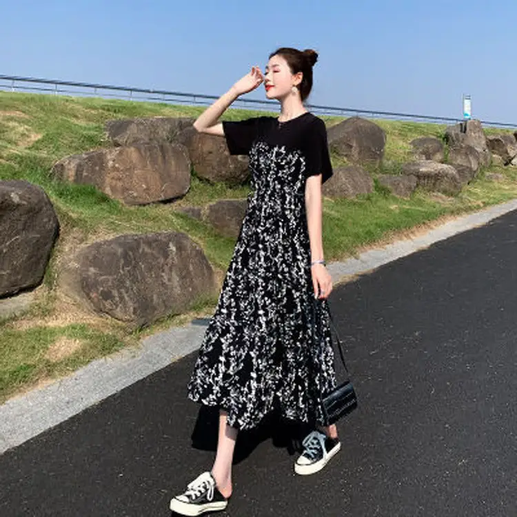 Women Floral Midi Skirt High Waist Slim Fit