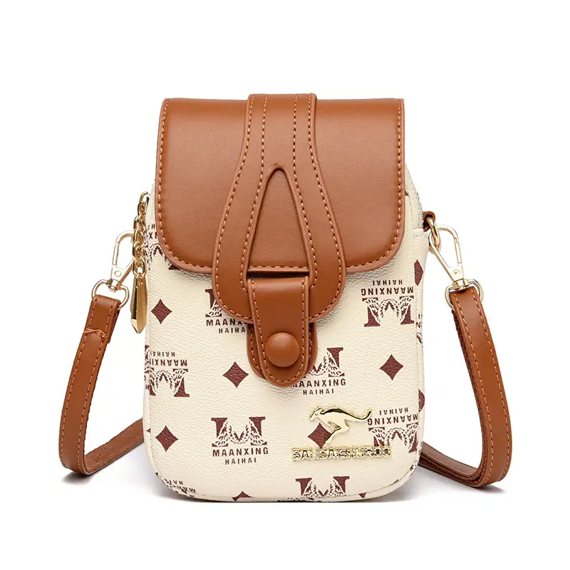 Mobile Phone Bag Brown Leather Crossbody Shoulder - Image 6